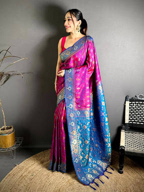Classic Silk Ikkat Pochampally Weaving Saree