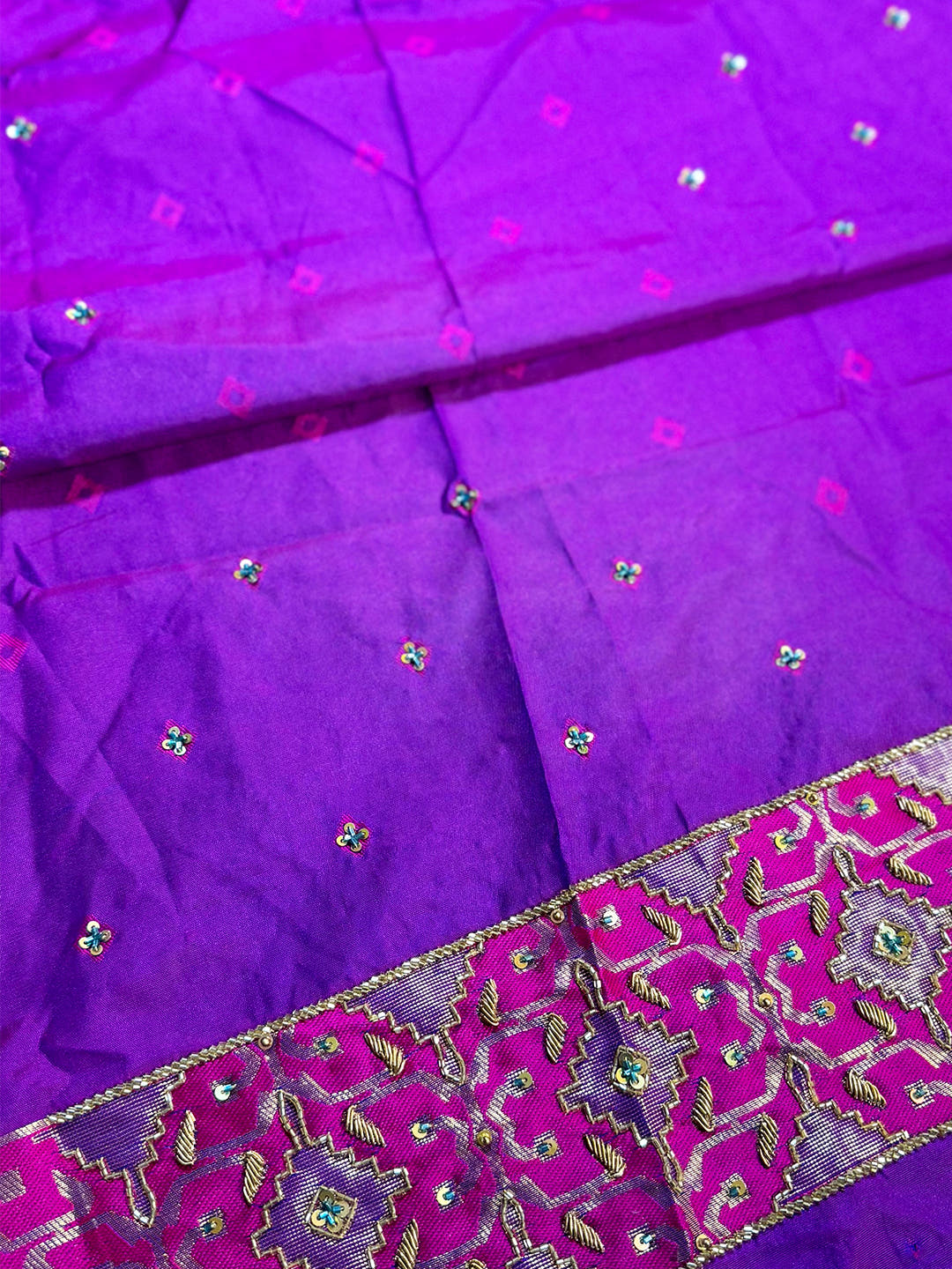 Azure Blue Soft Silk Kanjivaram Saree With Maggam Blouse