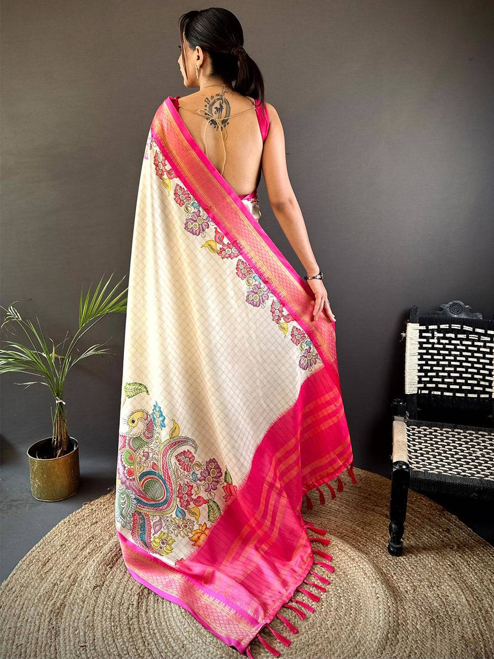 Pink Soft Gadwal Uppada Silk Saree