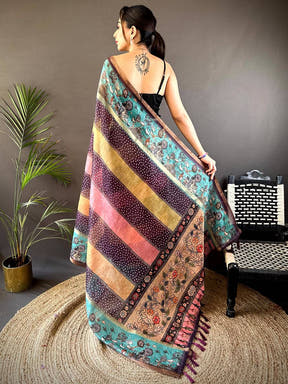 Graceful Soft Chanderi Cotton Bandhej Print Saree