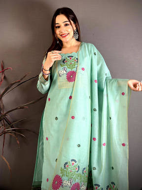 Aqua Classic Floral Cotton Dress