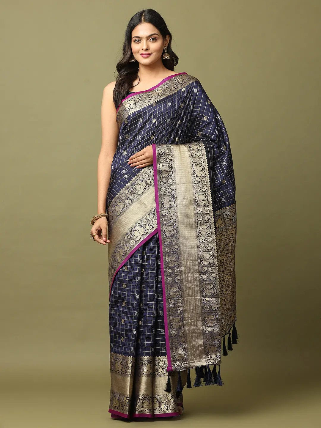  Soft Silk Woven Zari design Kanchi Banarasi Saree 
