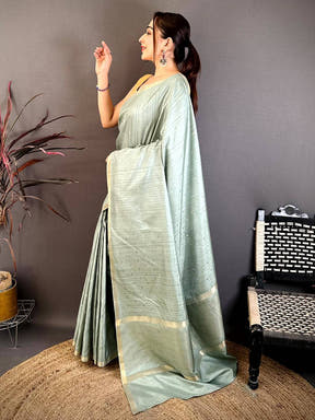 Royal Slub Tussar Zari Butti Weave Saree