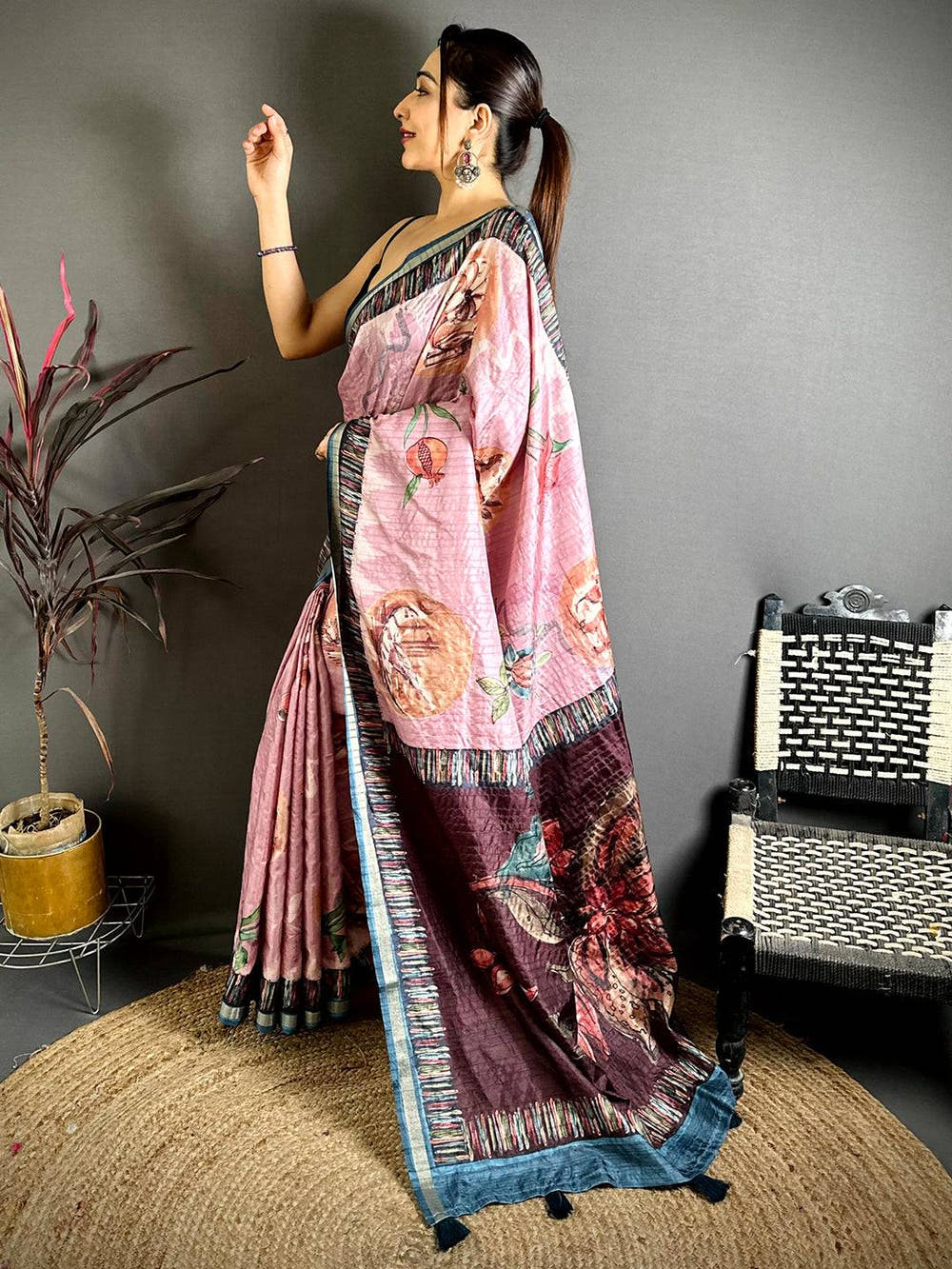 Regal Soft Tussar Kalamkari Saree