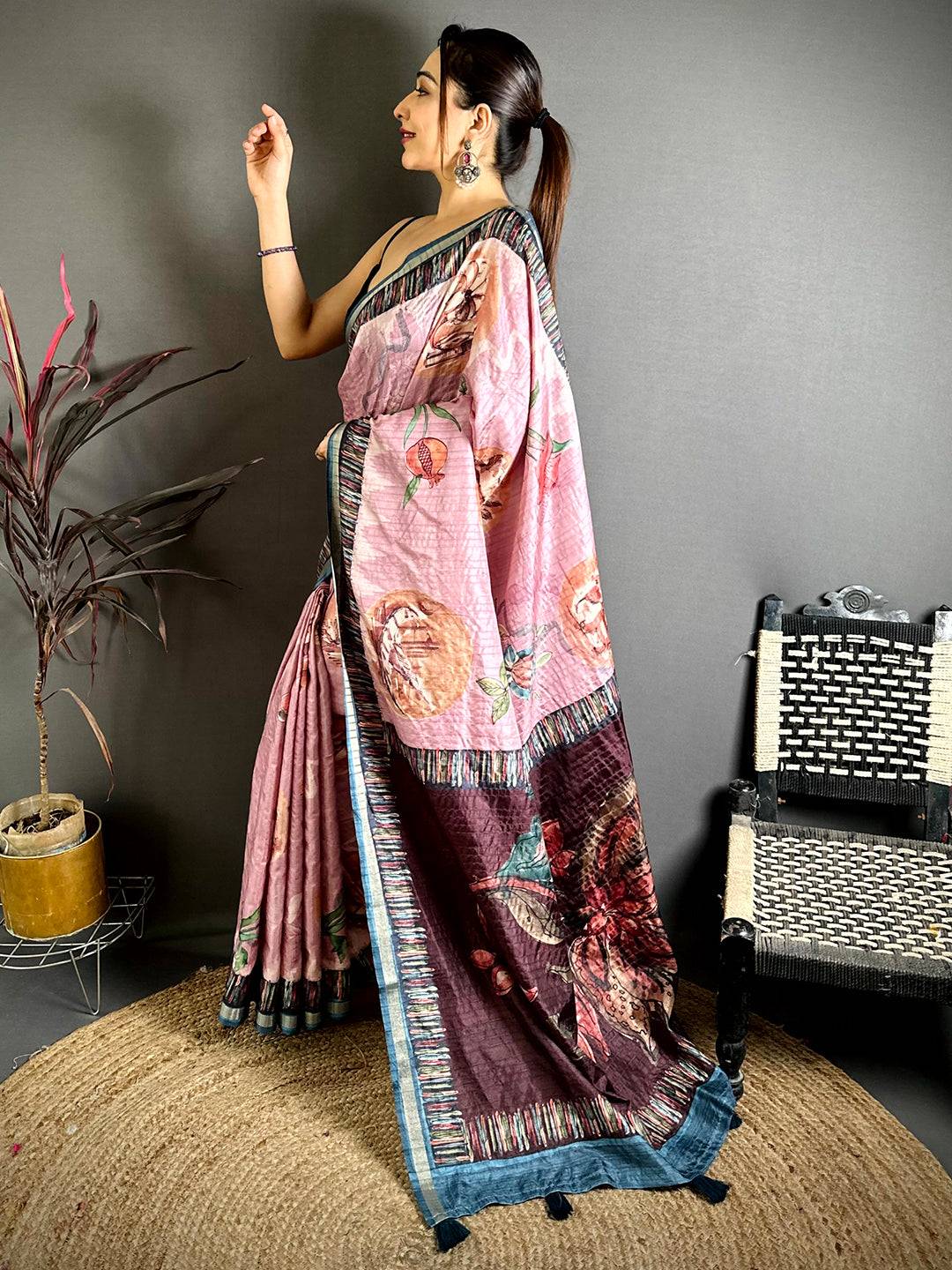 Regal Soft Tussar Kalamkari Saree