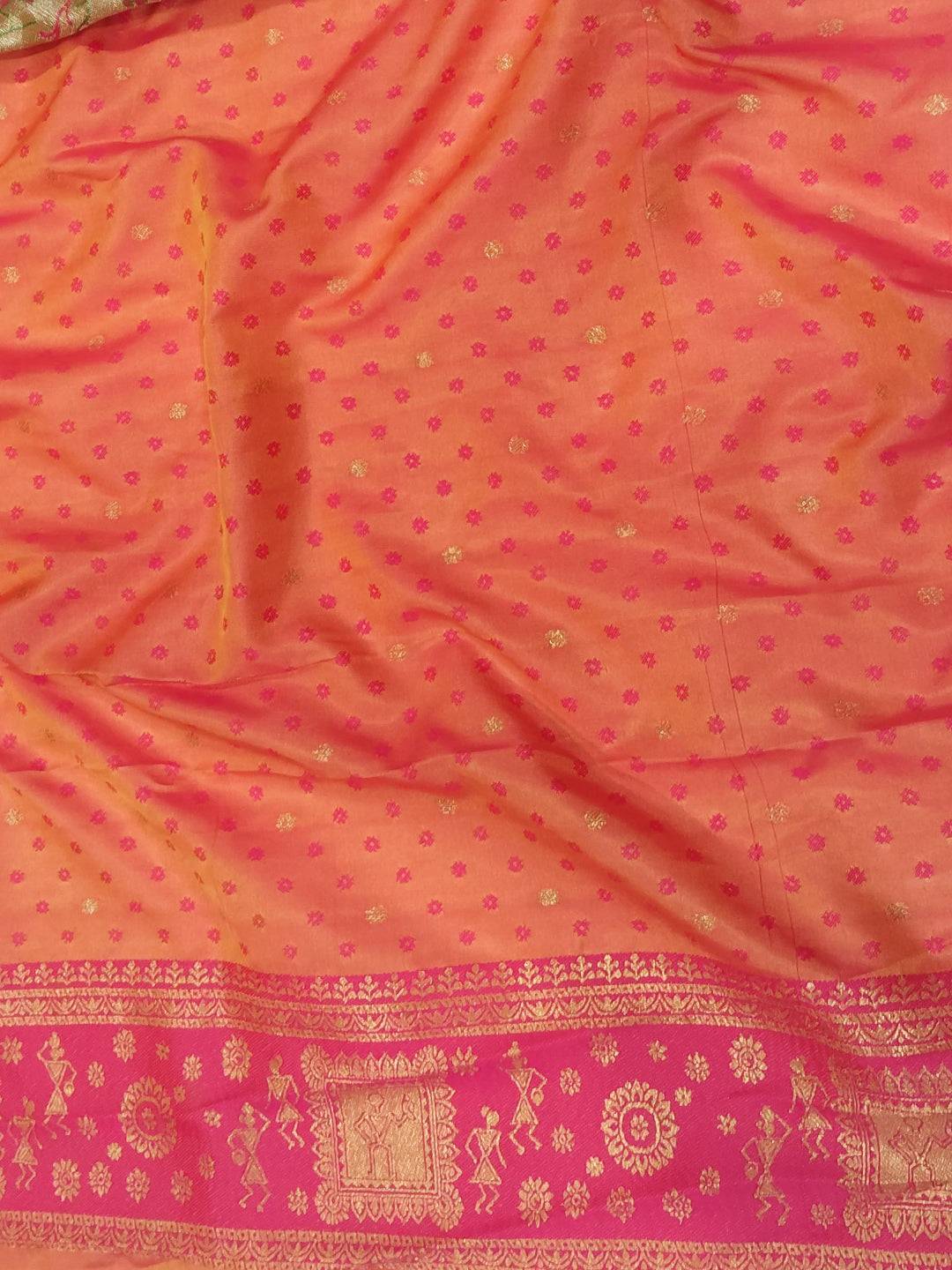 Tradition Warli Gold Zari Dharamavaram Silk Saree

