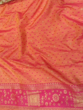 Tradition Warli Gold Zari Dharamavaram Silk Saree

