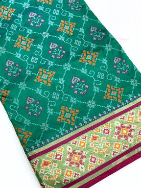 Royal Sky Pochampally Patola Soft Silk Saree