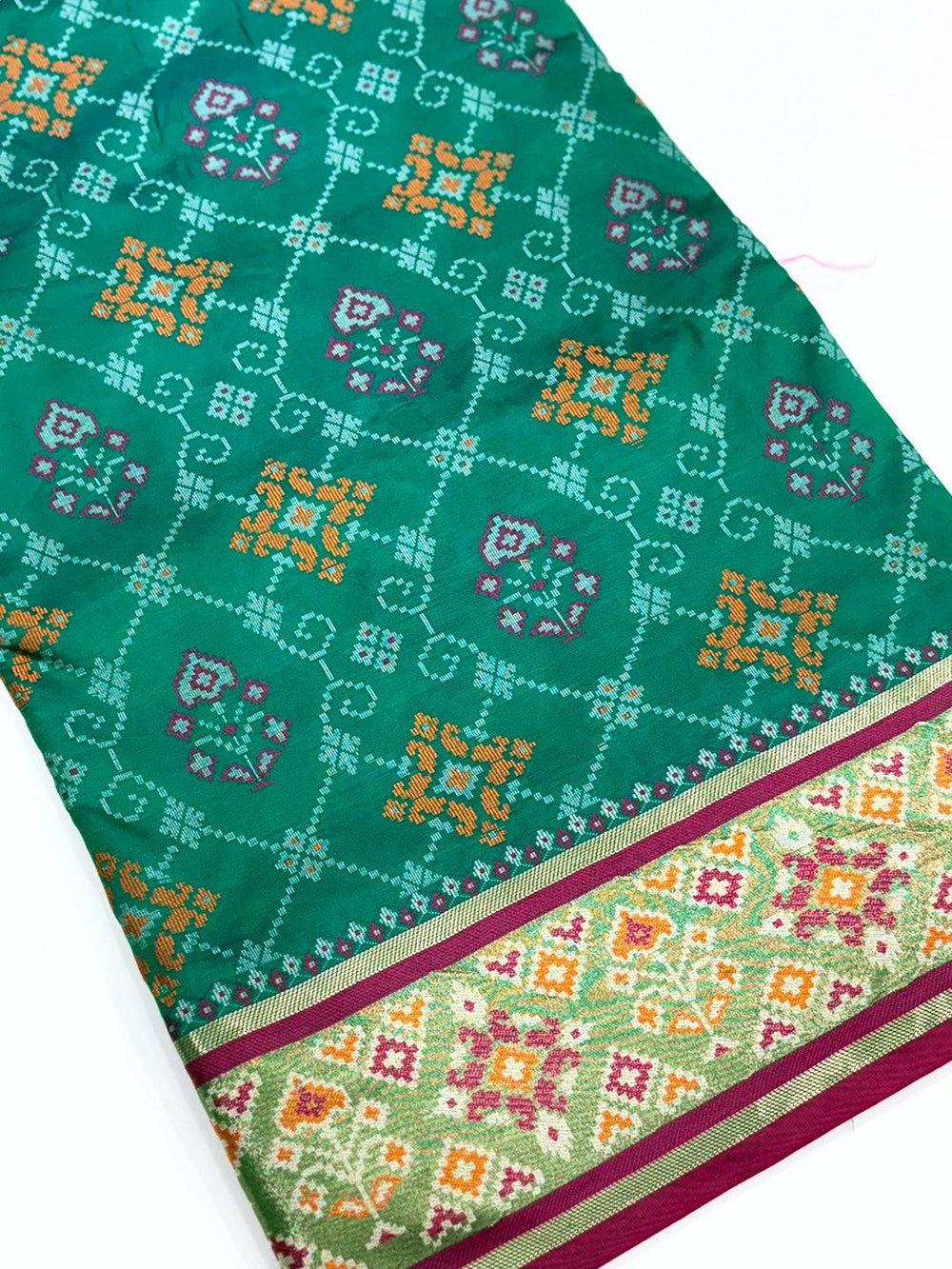 Royal Sky Pochampally Patola Soft Silk Saree