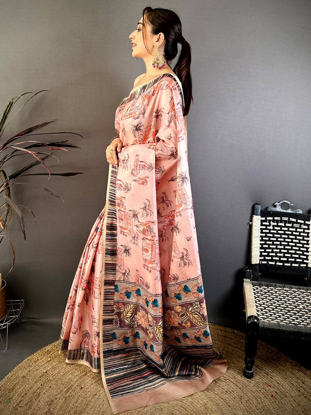 Heritage Tussar Block Print Saree
