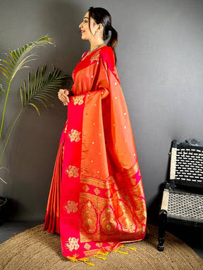 
Opulent Soft Silk Sona Chandi Zari Saree


