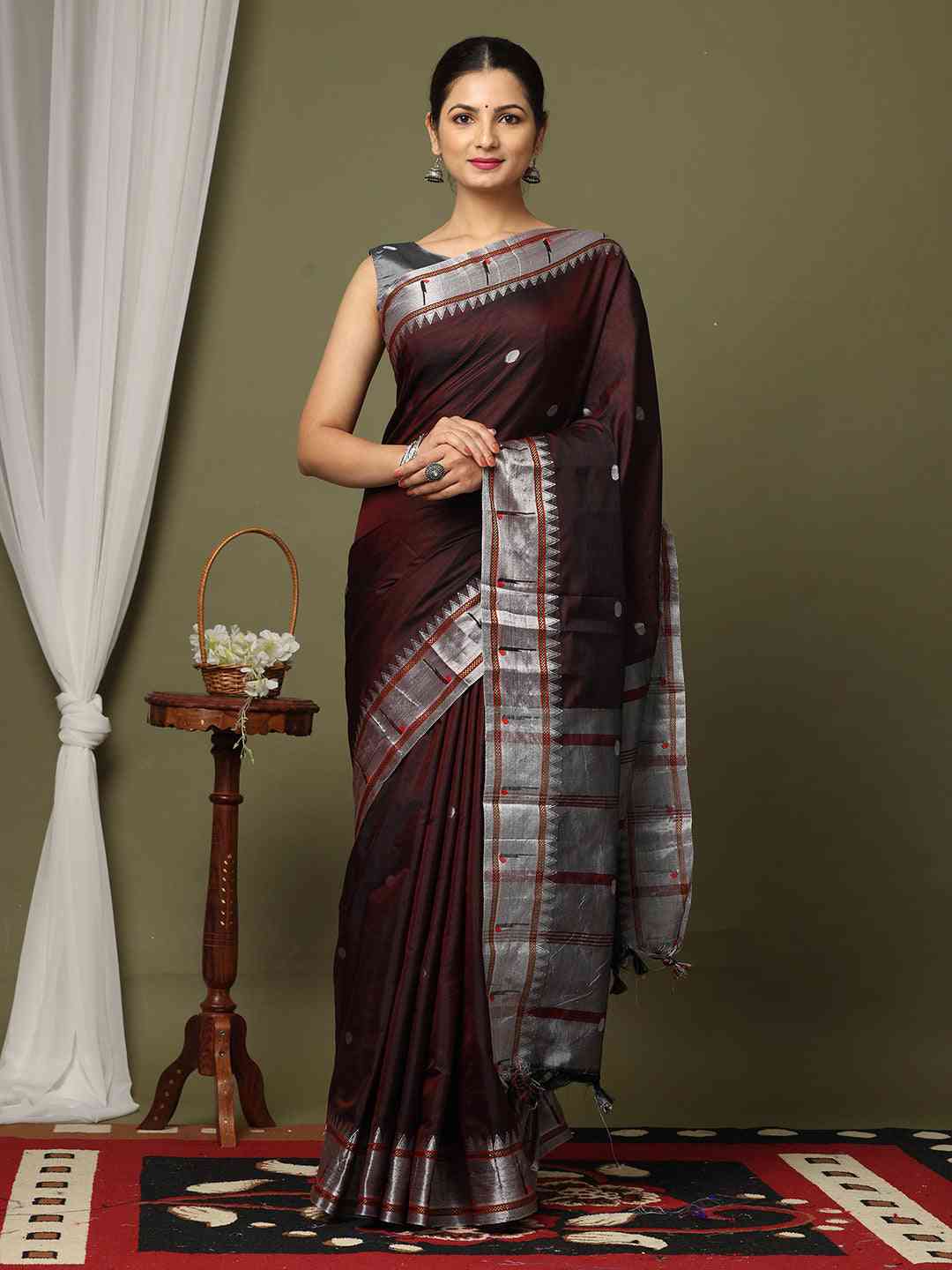 Yevla Paithani Minakari Silk Saree