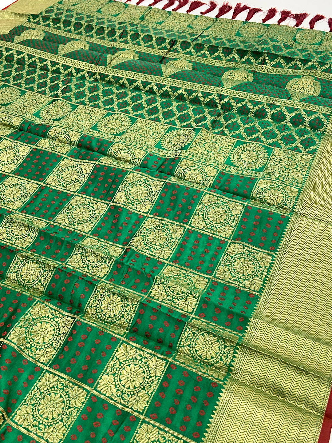 Green Banarasi Square Patola Saree