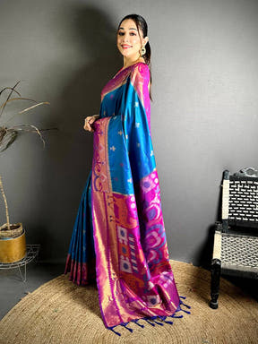 Stylish Silk Ikkat Pochampally Weaving Saree