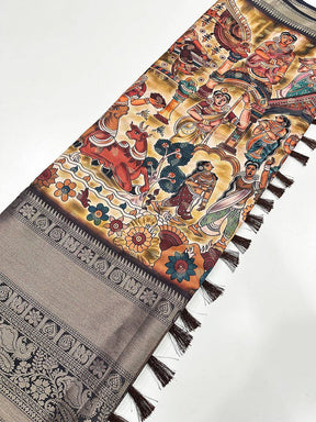 Heritage Bloom Kalamkari Silk Saree

