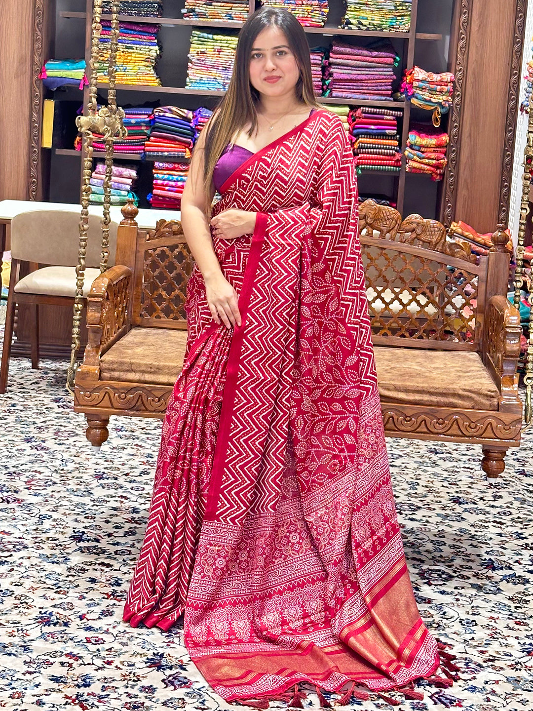 Beautiful Manipuri Silk Saree with Foil Print