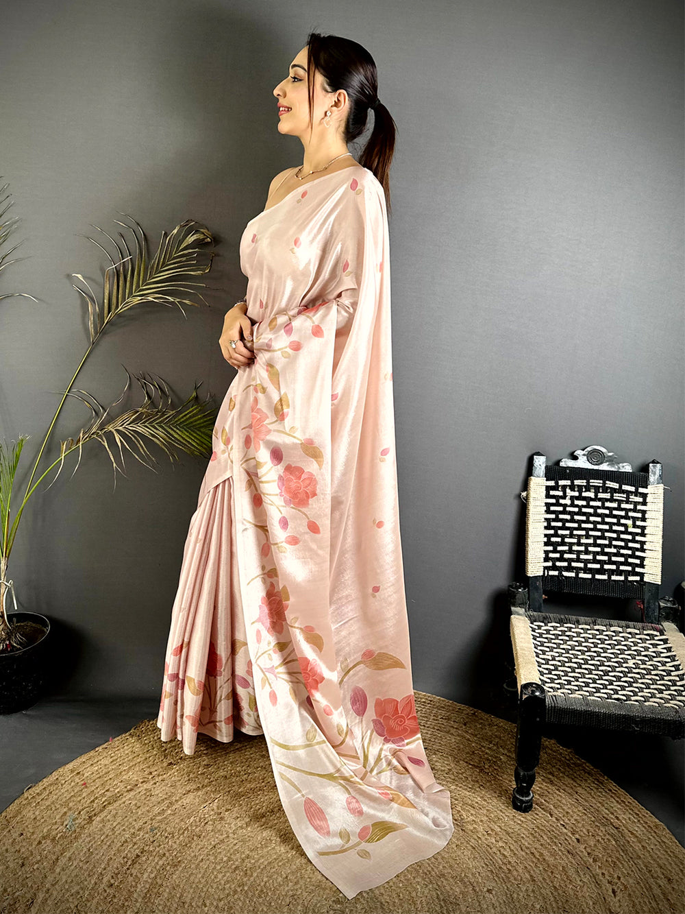 Radiant Soft Chinnon Chiffon Floral Saree