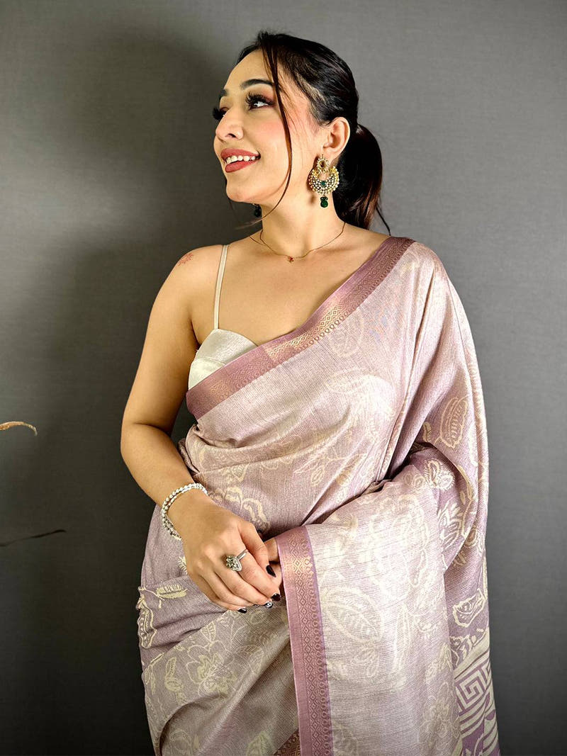Elegant Tussar Brasso Digital Print Saree