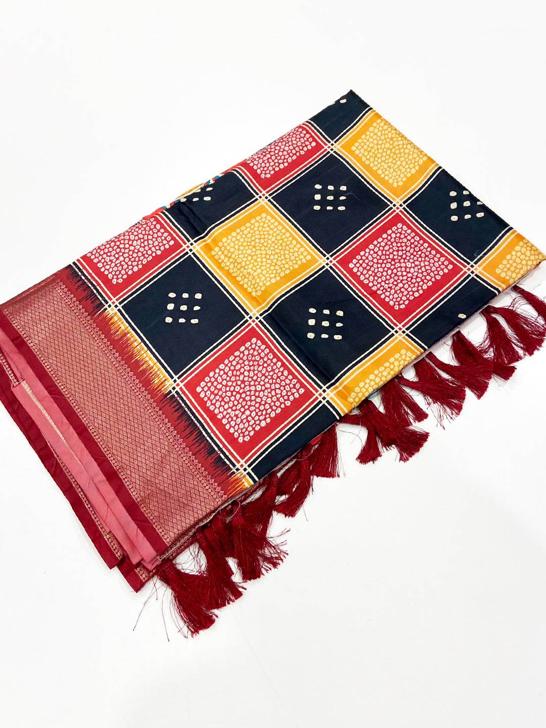 Radiant Bandhej Printed Banarasi Saree