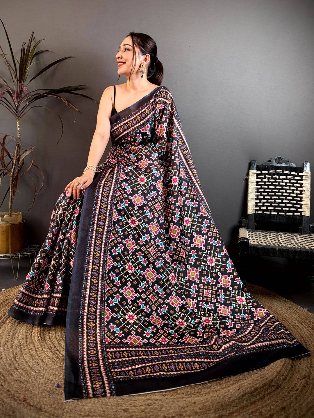 Heritage Pochampally Style Tussar Saree