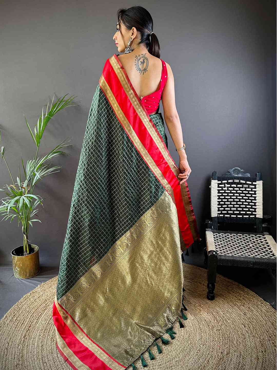 Green Silk Woven Kanchi Banarasi Saree
