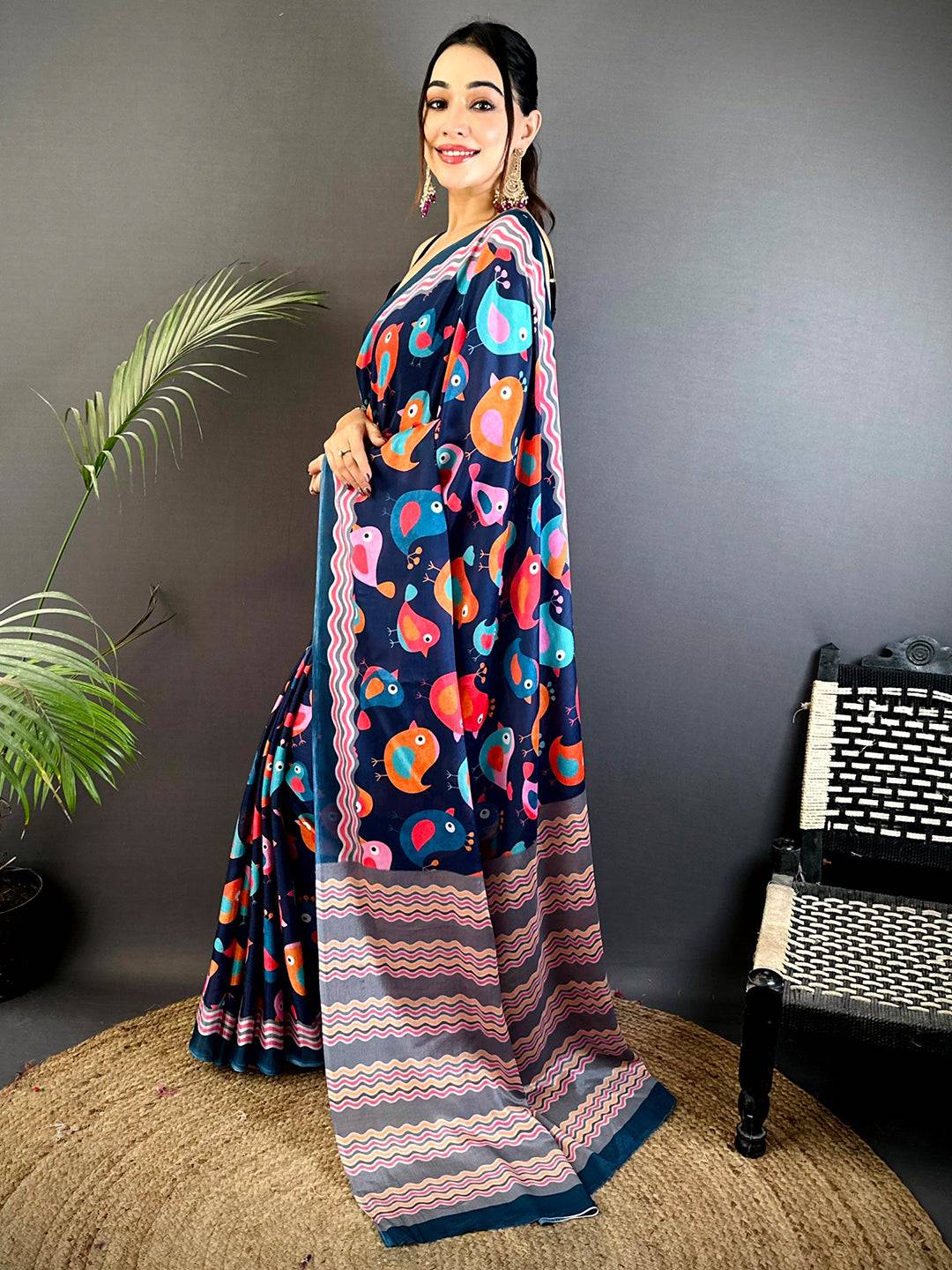 Tradition Soft Chinnon Chiffon Floral Saree