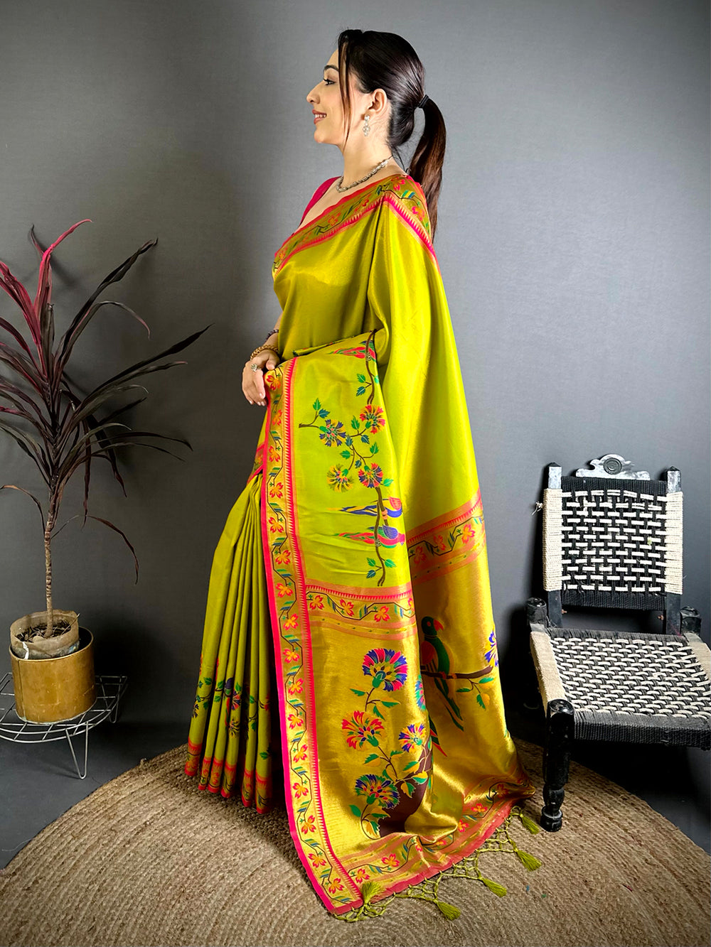 Opulent Minakari Paithani Tissue Saree