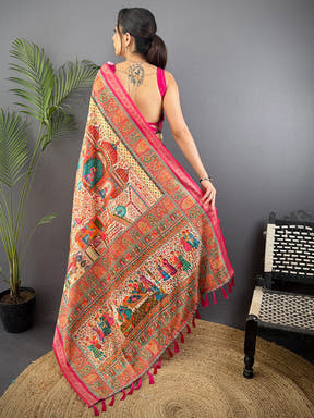 Soft Silk Pashmina Kashmiri Print Saree
