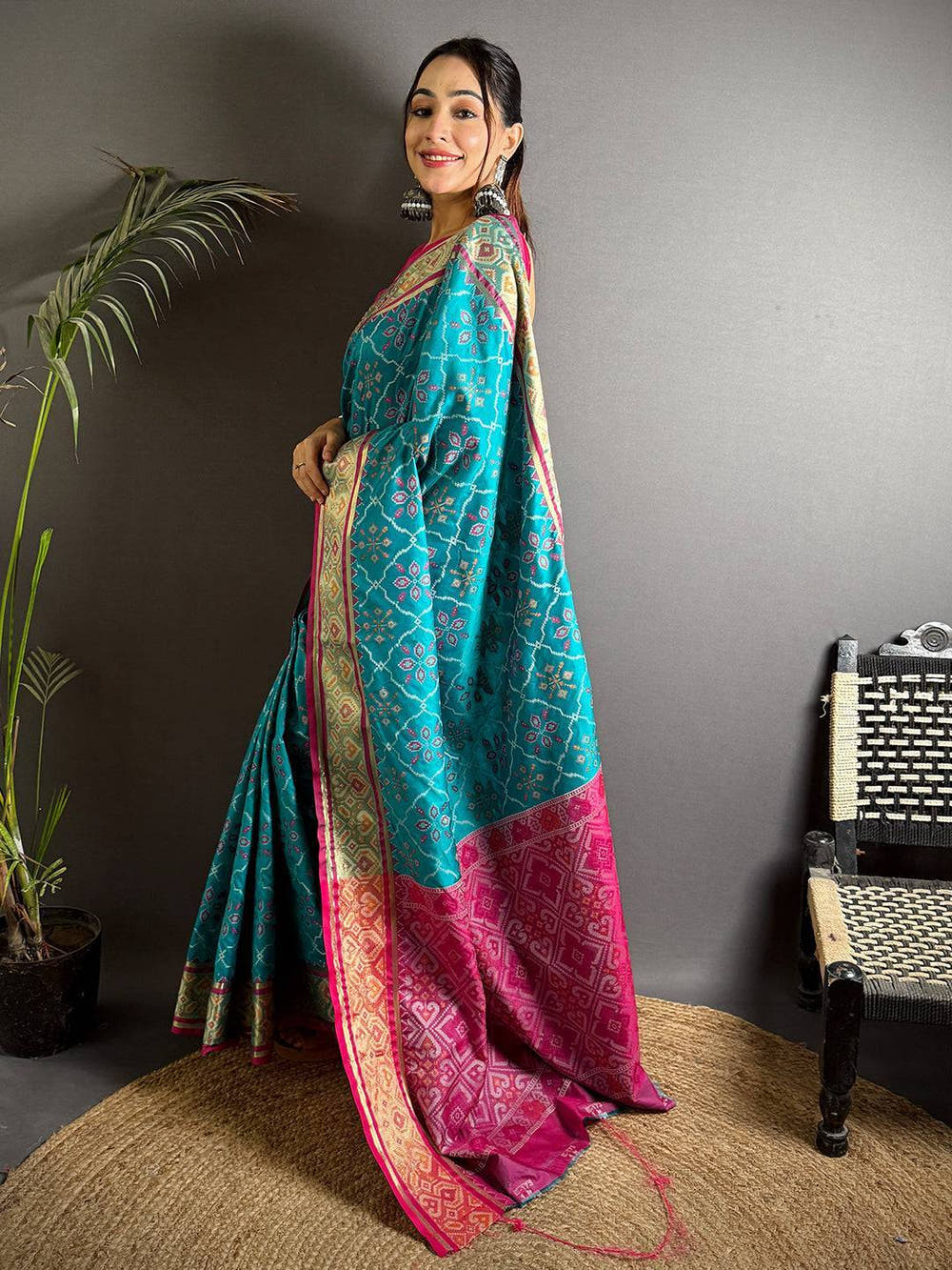 Vibrant Pochampally Patola Silk Saree

