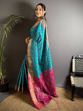 Vibrant Pochampally Patola Silk Saree

