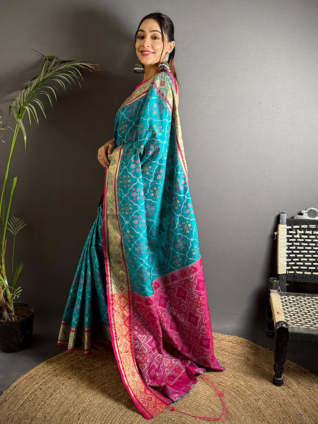 Vibrant Pochampally Patola Silk Saree