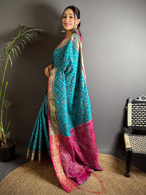 Vibrant Pochampally Patola Silk Saree


