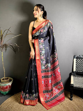 Elegant Tussar Gold Zari Embroidered Saree