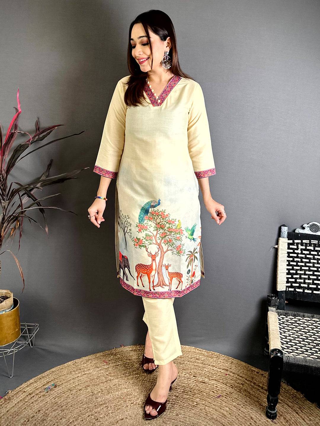 Elegant Mughal Butta Cotton Kurti