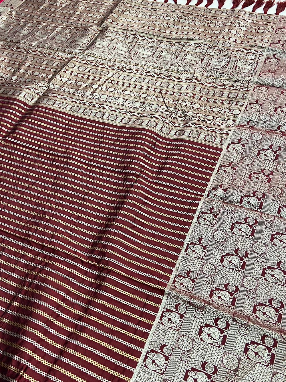 Majestic Maroon Kanjivaram Silk Saree