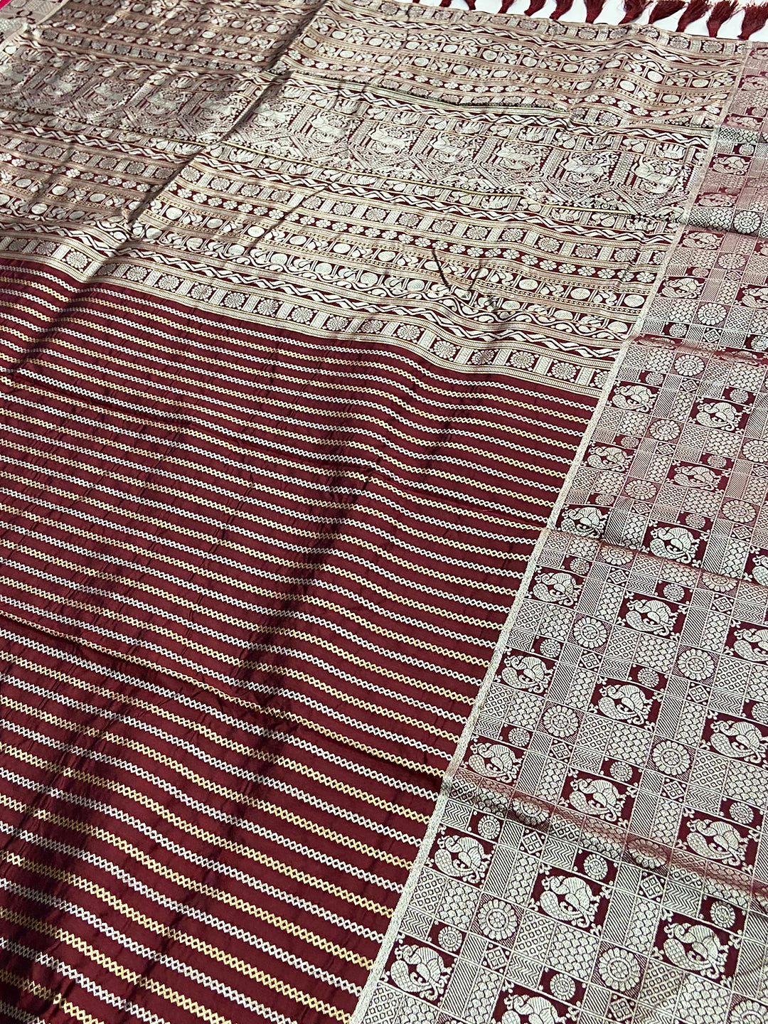 Majestic Maroon Kanjivaram Silk Saree