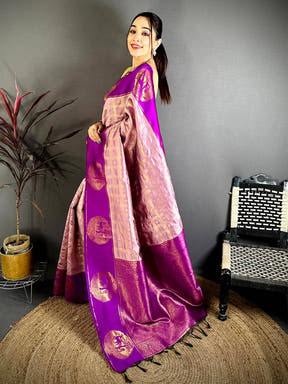 Poster Zari Banarasi Katan Silk Saree