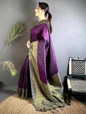 Royal Temple Butti Soft Silk Saree