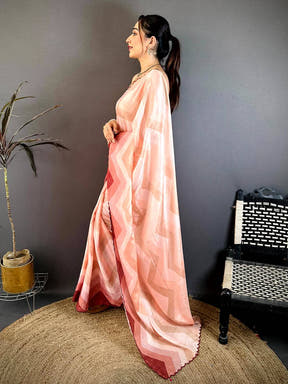 Radiant Ombre Zigzag Chinnon Chiffon Saree