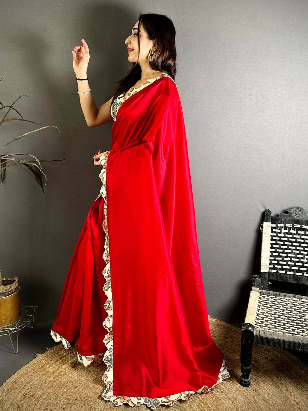 Royal Printed Silk Cutwork Border Saree