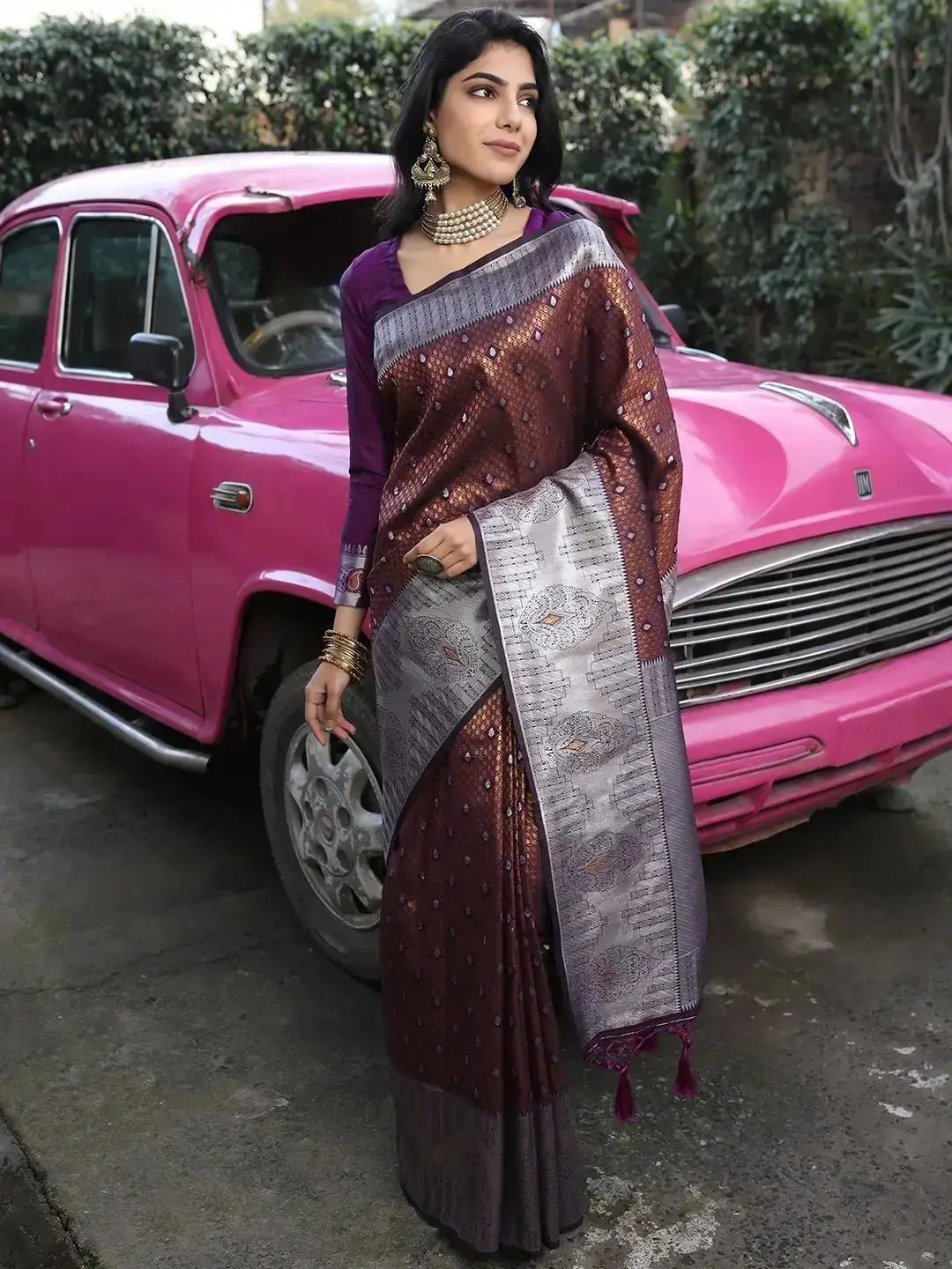 Kanjivaram Silk Saree With Zari Work