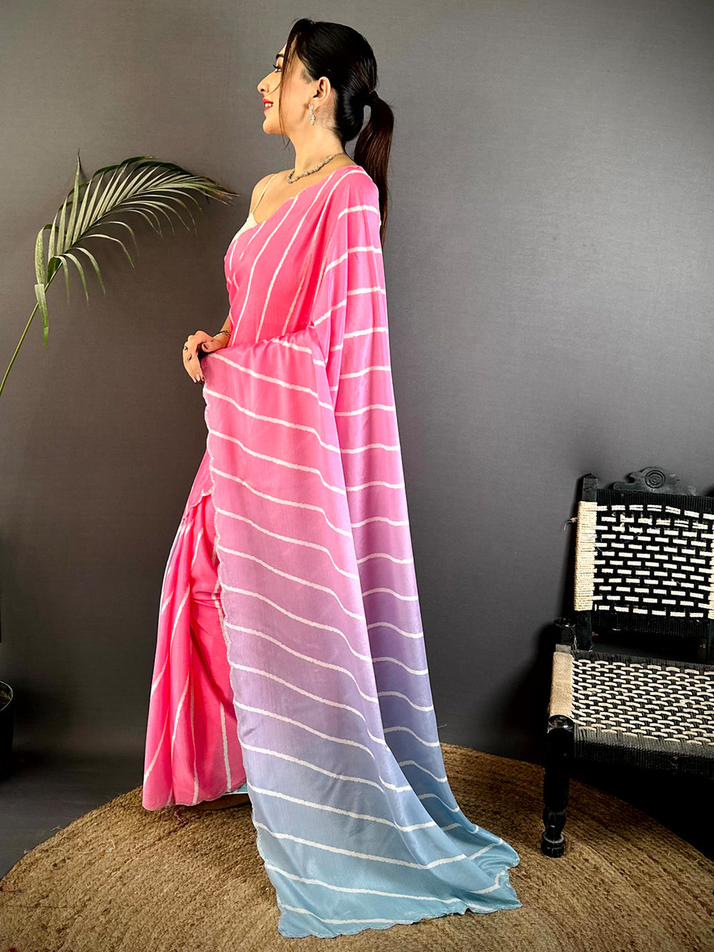 Radiance Lehriya Chiffon Saree