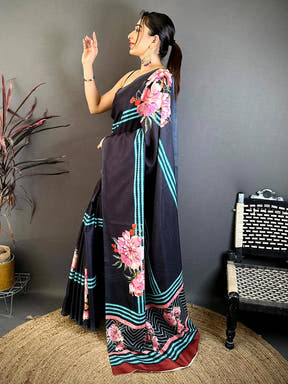 Heritage Floral Shibori Print Saree