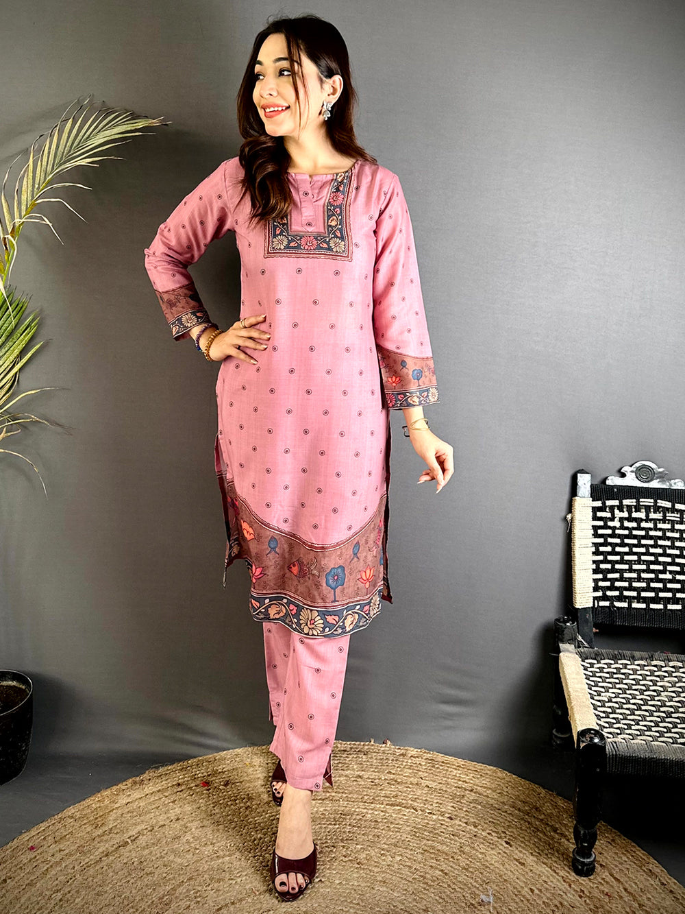 Round Neck Kalamkari Art Kurti