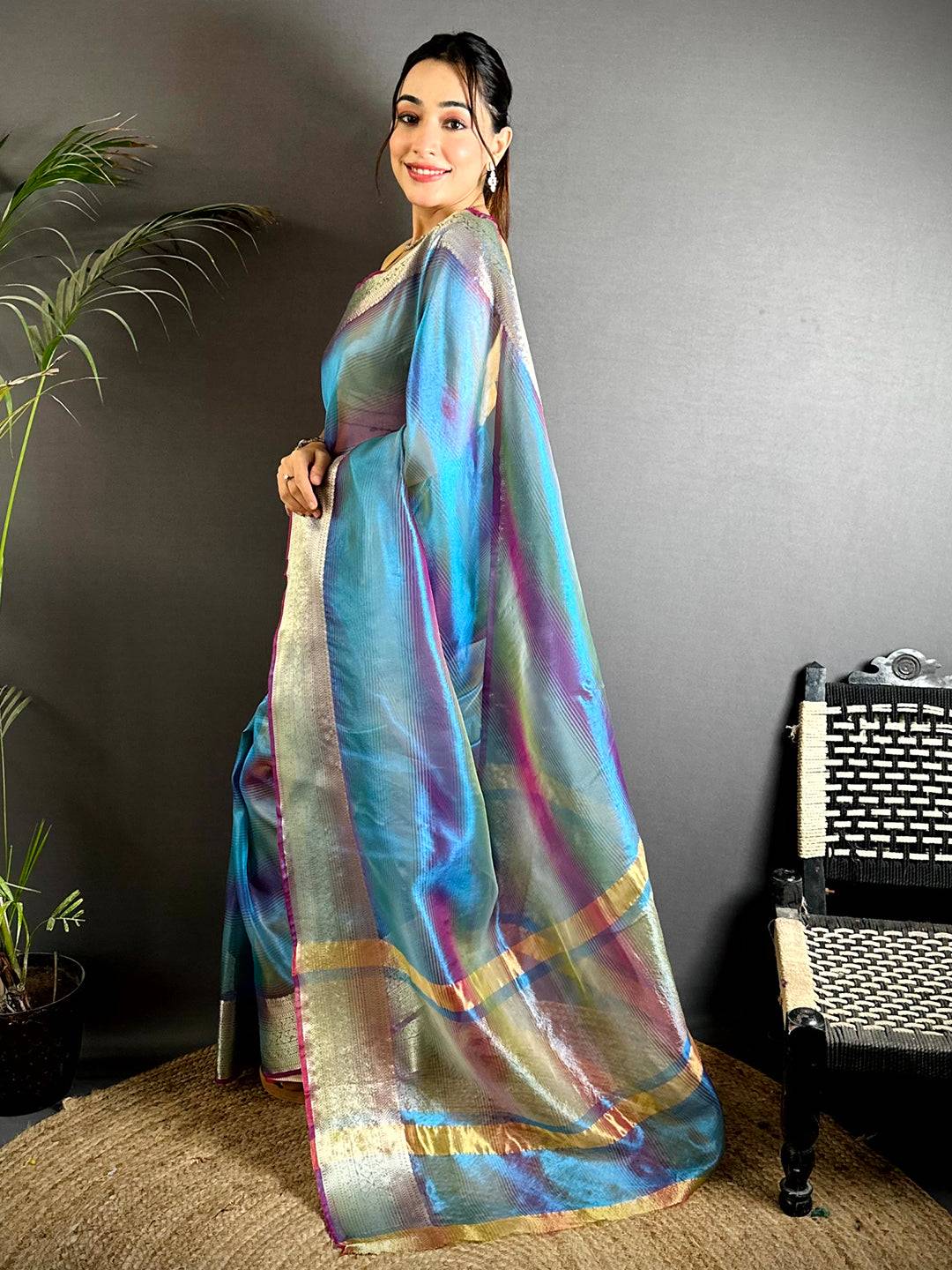 Radiance Dual Tone Tissue Silk Saree

