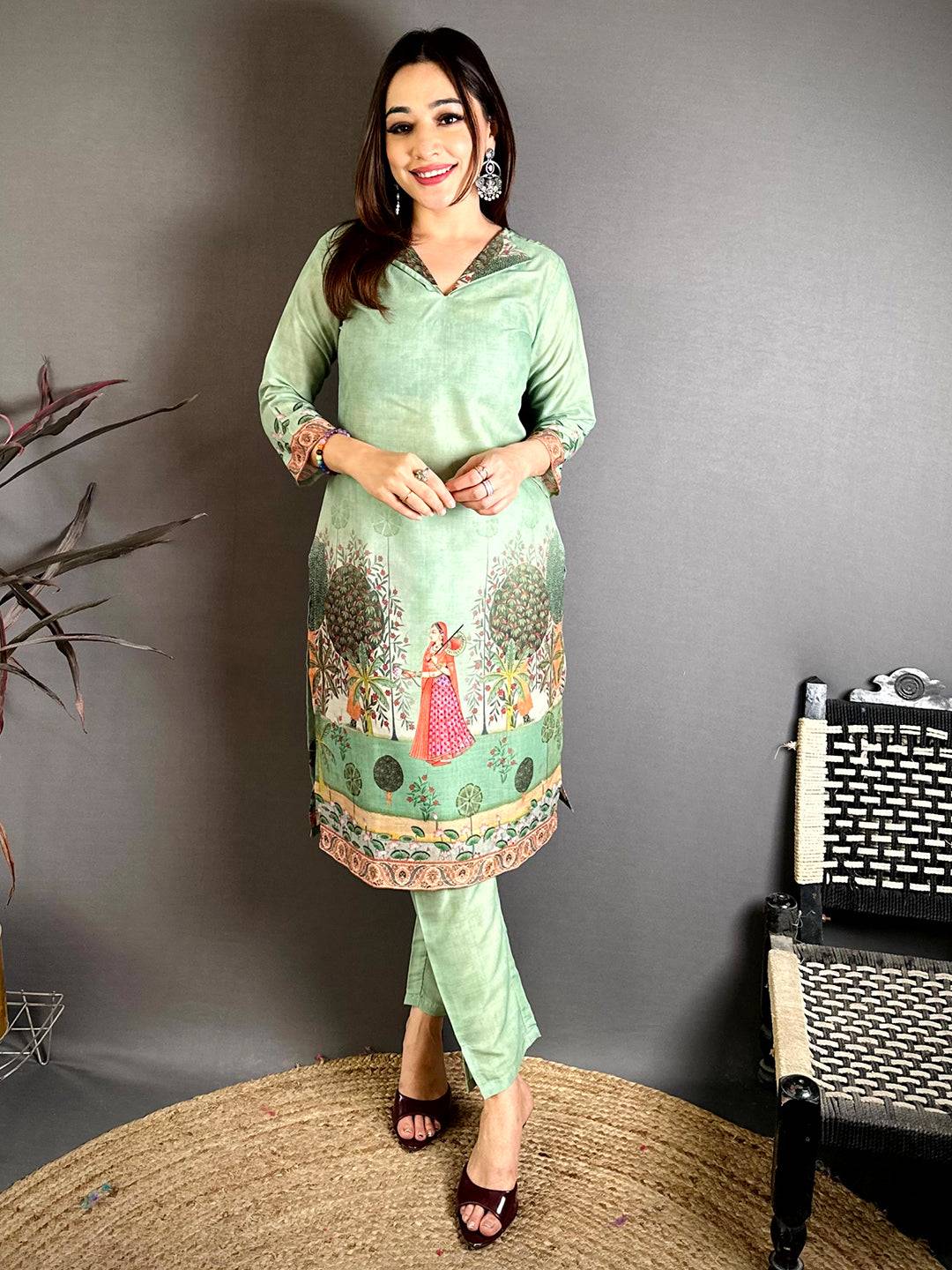 Heritage Mughal Print Cotton Kurti