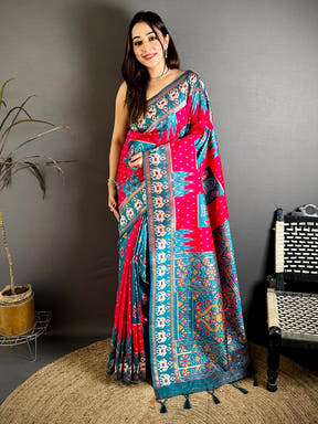 Radiant Warli Ikkat Patola Silk Saree