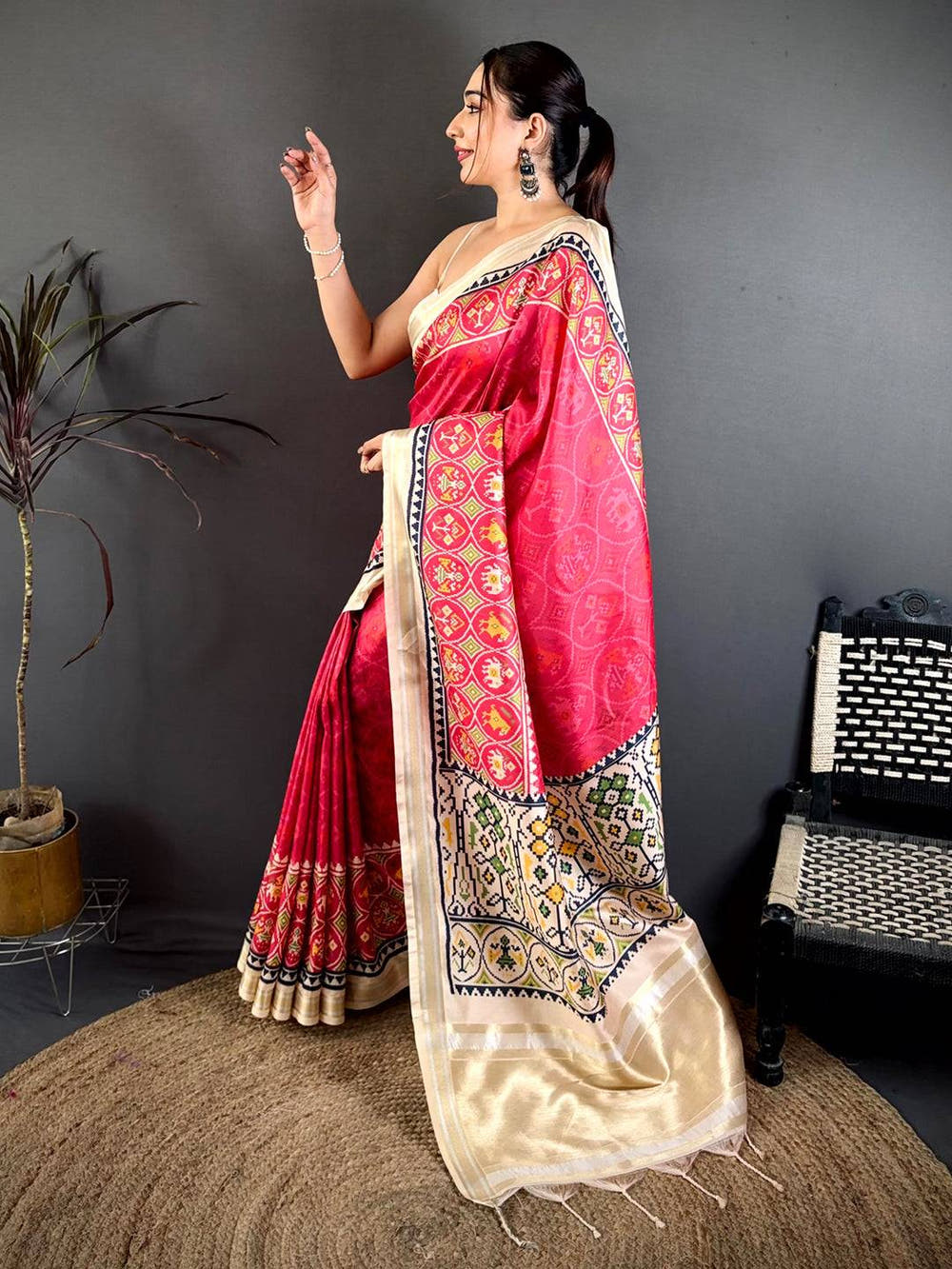 Celebrity Pink Soft Kanchi Silk Saree