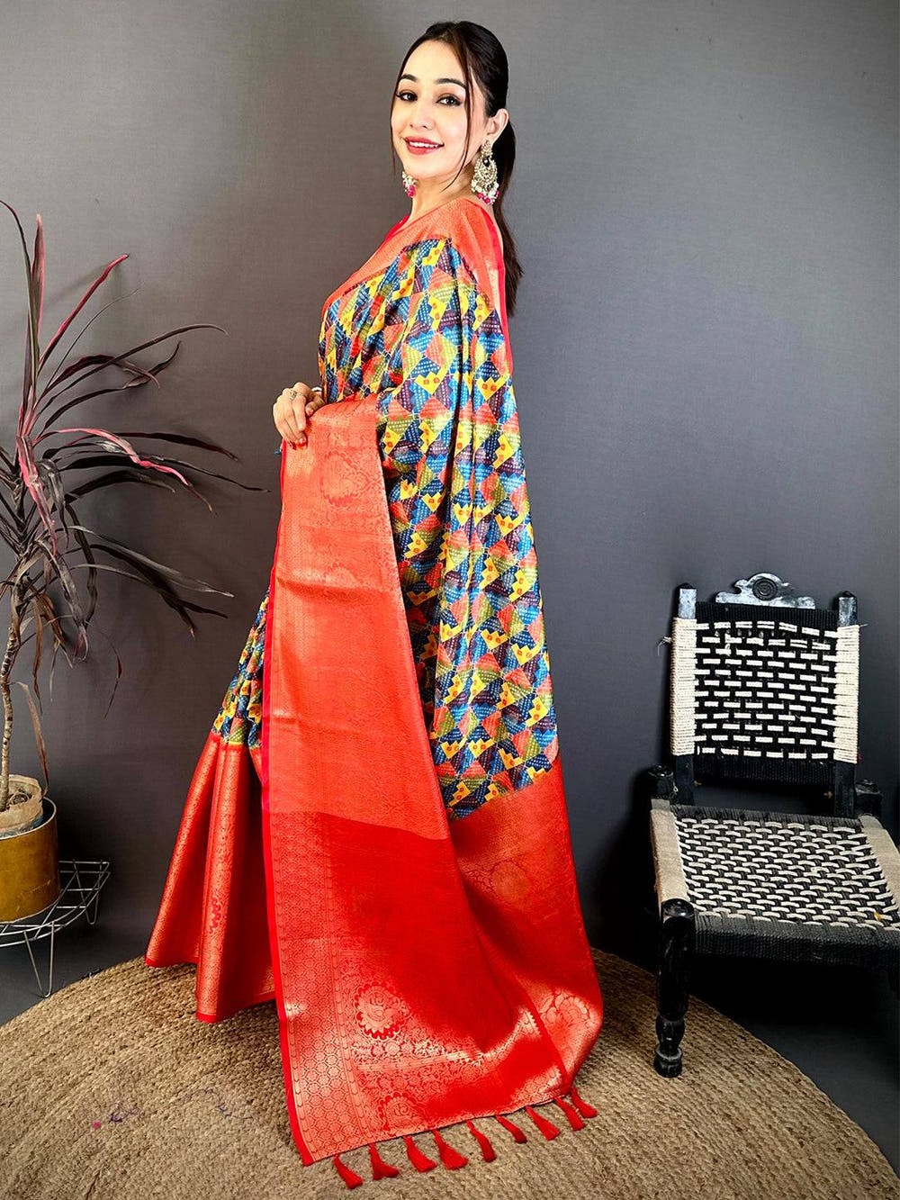 Heritage Soft Silk Digital Print Kanchi Saree