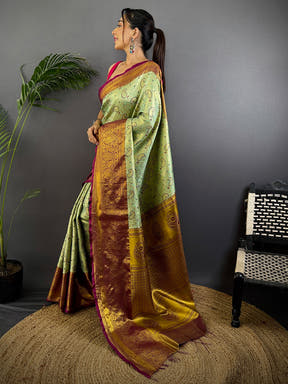 Light Green Dharmavaram Silk Saree